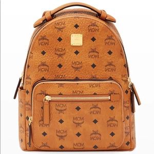 MCM Stark 32 Visetos Backpack in Cognac